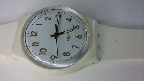 Reloj Swatch Quartz Mujer Blanco Bishop So28w106-s14 Hermoso