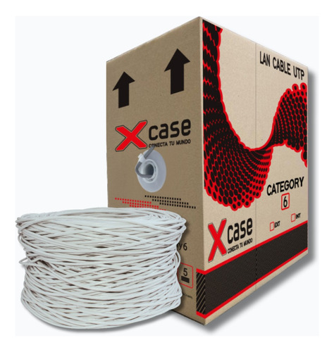 Cable Utp 305mts Xcase Cat6 0.50mm 8 Hilos Gris Uso Interior