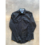 Camisa Negra Tommy Hilfiger Hombre Talle Xs Slim Fit
