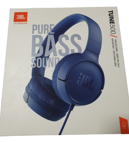Audífonos Jbl Harman Pure Bass Sound Tune500 Azul 