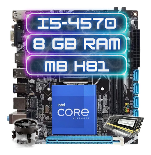 Kit Upgrade Intel I5-4570 + Ddr3 8gb  + Placa Mãe H81