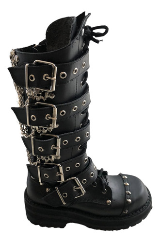 Botas Goticas, Rockeras Con Cadenas Hombre Y Mujer 