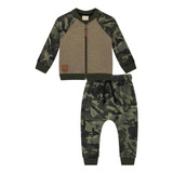 Roupa Infantil Conjunto Moletom Casaco Calça Militar Barato