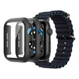 Capa Bumper Vidro + Pulseira Compatível Apple Watch Premium