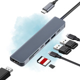 Hub Adaptador Usb Tipo C 7 Em 1 Com Hdmi Compatível Macbook