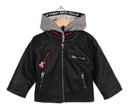 Chaqueta Rockera Cuero (pu) Pillin Bebé Niño 24m Guitarra E