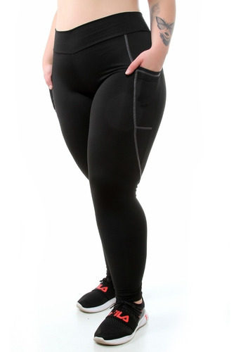 Calça Legging Fitness Academia Com Bolso Plus Size 10647