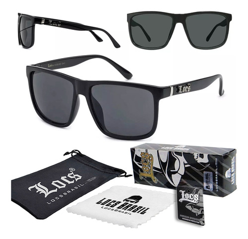 Óculos Escuro Locs Brasil - Chopper All Black Uv400 Premium