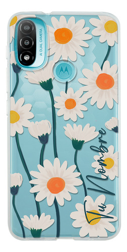 Funda Para Motorola Para Mujer Flores Margaritas Con Nombre