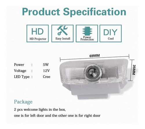 Luces Led Con Logotipo De Automóvil, Proyector De Luz Para P