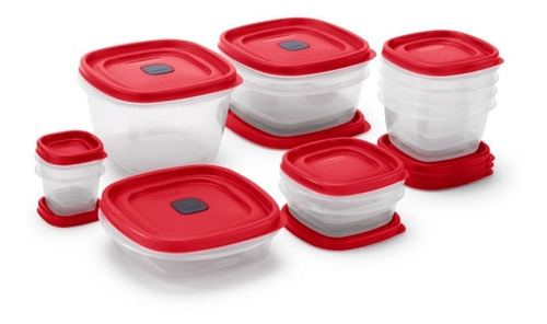 Recipiente Envases Plásticos Rubbermaid Portacomida X12 Color Rojo