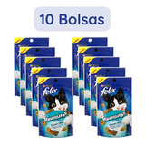 Premios Snacks Gatos Purina Felix Travesuras 10 Bolsas 59g