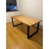 Mesa Comedor Industrial Madera Maciza Paraiso Y Hierro