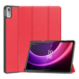 Funda Inteligente De Cuero Rojo Para Lenovo Tab P11 Gen 2