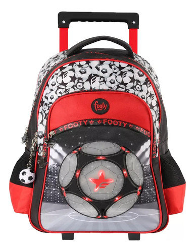 Mochila Carrito Footy 18 Pulgadas New Champions Luz Nene Mca