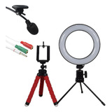 Kit Youtuber Ring Light 6 + Mini Tripé Flexível + Lapela