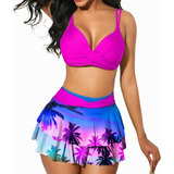 Conjunto De Bikini De Mujer Con Estampado De Verano Y