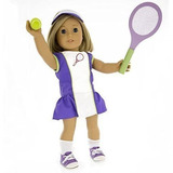 Raqueta De Tenis Outfit Para American Girl Dolls: 6 pc (ve.