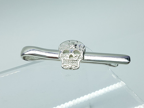 Pisa-corbata De Calavera Plata Ley .925