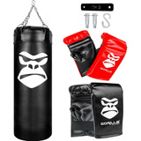 Saco Boxe Cheio Luva Adulto + Infantil  + Suporte Gorilla