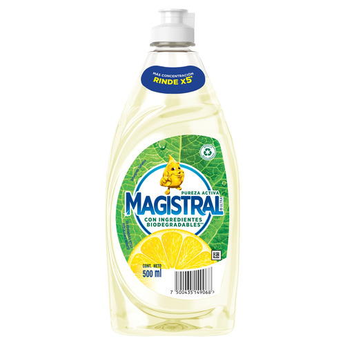 Detergente Magistral Ultra Pureza Activa Sintético En Botella 500 ml
