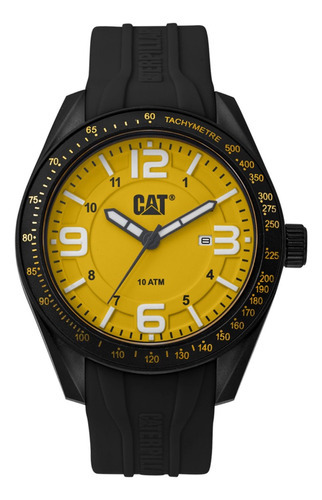 Reloj Caterpillar Hombre Oceanía Sumergible Calendario Color De La Malla Negro-negro-amarillo/blanco