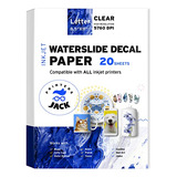 Water Slide Decal Paper Inkjet Clear 20 Sheets 8.5 X 11...