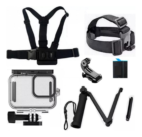 Kit P Gopro Hero 12 11 Black Estanque Cabeça Peito Bateria