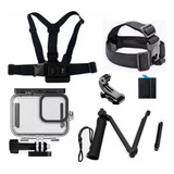 Kit P Gopro Hero 12 11 Black Estanque Cabeça Peito Bateria