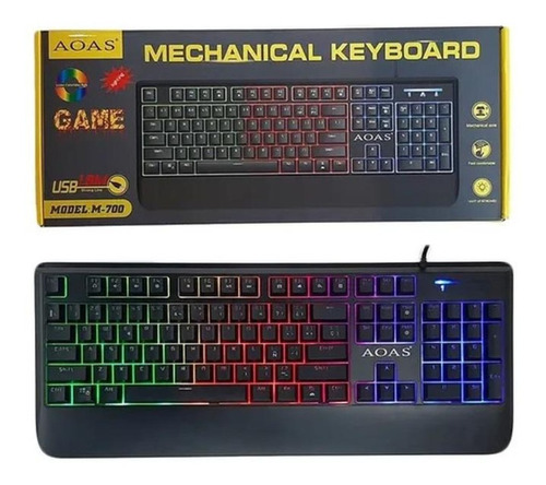 Teclado Gamer Con Luces Led Mecanico M-700 Retroiluminado