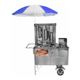 Carrinho De Churrasco Grego Cefaz Inox Com Guarda Sol L19mgs