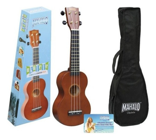 Pack Inicial Ukelele Soprano Mahalo Con Funda Mr1tbr-pk Color Sunburst 3 Tonos