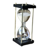 Reloj De Arena Negra Con Base Dorada - 30 Minutos 25x10x10cm