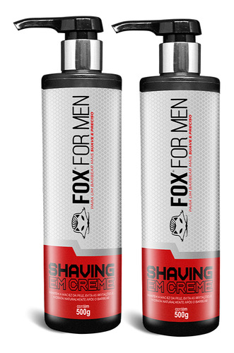 Shaving Creme 500ml - Fox For Men - 2 Unidades