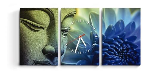 Reloj De Pared Triptico Cuadro Abstracto Decoracion Diseño