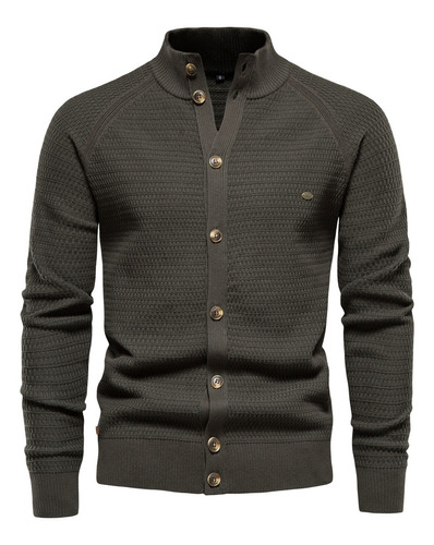 Cardigan De Punto Suéter De Algodón Para Hombre Con Botones