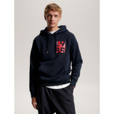 Polerón Hoodie Logo Estampado Hombre Tommy Hilfiger Azul