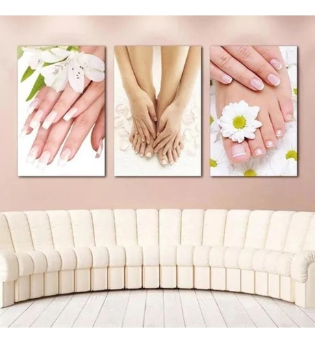 Quadro Decorativo Floral Salão Manicure Pedicure 