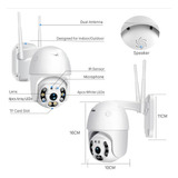 Cámara Ip Wifi Inteligente Exterior Alarma Hd 1080p Zoom Color Blanco