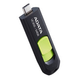 Memoria Usb Tipo C Adata Uc300 64gb Retráctil Negro/verde Color Negro