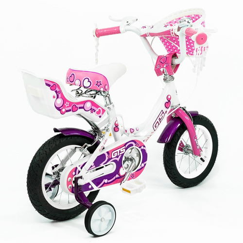 Bicicleta Infantil Nena De Paseo Rodado 12 Canasto Color Blanco