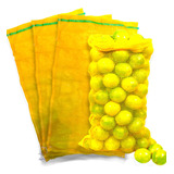 100 Sacos Rafia 22x52 Rede Amarela P/ 4kg Frutas Legumes