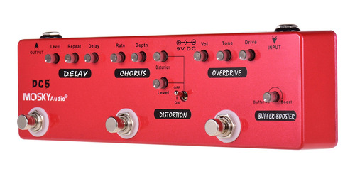 Mosky Dc5 6 En 1 Guitarra Multi-efectos Pedal Delay + Chorus