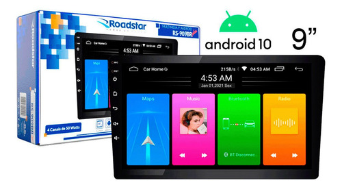 Central Multimídia 9 Polegadas Android Rs909br Plus Roadstar