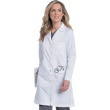 Uniforme Médico, Bata Larga Blanca, Uniforme De Laboratorio