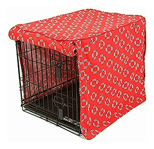 Molly Mutt Lady In Dog Crate Cover, Red, Big 100% Cotton,