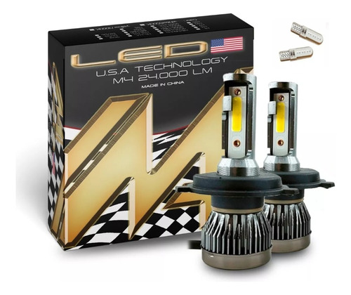 Kit Led Cree  C6s H4 Alta Y Baja Juntas- 16000lm + 2 T10