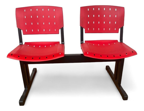 Cadeira Vermelha Iso Longarina Polipropileno 2 Lugares