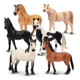 Juego 6 Figuras Caballo Plástico Realista 12 Cm Niños