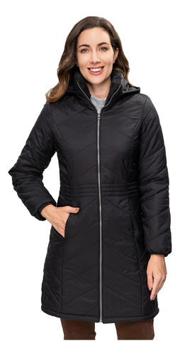 Parka Larga Negro Mujer Fashion´s Park